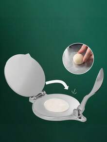 1 máy ép bánh ngô thủ công, dụng cụ tạo hình vỏ bánh pizza, bánh bao, mì ống, bột ngô - Bạc - Xem 3
