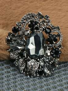 Bohemian Crystal Luxury Classic Elegant All-Match Large Glass Rhinestone Brooch Jewelry - Pink - View 6