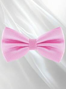 Men's Solid Color Elegant Jacquard Bow Tie, Pre-Tied Double Layer Solid Color Bowtie, Satin Formal Tuxedo Bowknot, Adjustable, Suitable For Groomsmen, Wedding, Party, Formal Events, Holiday Gift