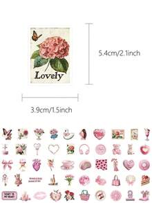 YWWBLD 50 Stücke süße rosa Sticker, PVC-Geschenk, Cartoon-Dekoration, Scrapbooking, Laptop, Gepäck, Gitarre, Wasserglas, Handyhülle, DIY-Aufkleber