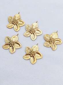 1pc/2pcs/5pcs Elegant Minimal Floral Decor 18K Gold Plated Stainless Steel Necklace Pendants For DIY Jewelry Accessories