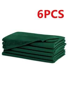 2/6/12 件装奢华纯色餐巾，柔软吸水可重复使用，适用于酒店、派对、餐厅、客厅、日常装饰