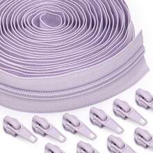 1 Conjunto = 4,50 m Zíperes + 10 Puxadores de Zíper, Zíperes de Nylon 5#, 20 Opções de Cor, Puxadores de Zíper Combinando, Adequado para Vestuário, Bolsas, Têxteis Domésticos, Almofadas, Edredons