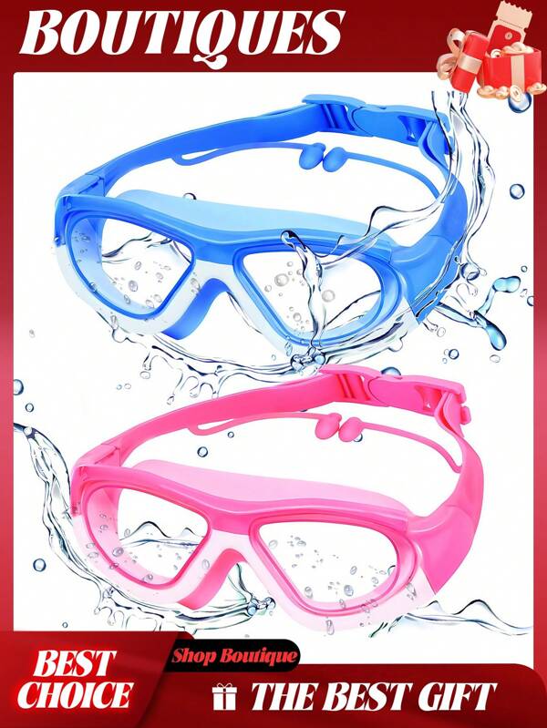 2pcs Swim Goggles, Anti-Fog Anti-Water Silicone Swim Glasses With Ear Plugs, Waterproof Anti-Fog High Definition Swimming Goggles, Swimming Goggles, Swim Goggles For Men, Swim Goggles Adult Women, Adult Swim Goggles, Goggles Adult, Arena Goggles, Swimming Goggles Men, Swim Goggles Adult, Adult Goggles, Swim Googles, Swim Mask, Adult Goggles For Swimming, Goggles, Pool Goggles Adult, Men Swim Goggles