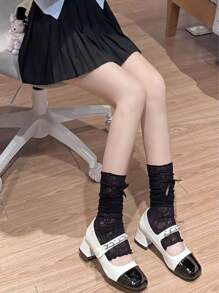 Summer Thin - Style Bow - And - Lace Arm Sleeves For Sun Protection. They Can Be Used As Socks And Are Versatile For Beach Cosplay In Summer.