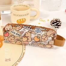 Capybara Pattern Transparent Pencil Case, Student Stationery Storage Bag,Back To School,School Supplies,Pencil Pouch,School Bag - Multicolor - View 9
