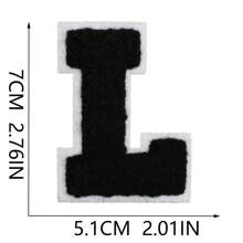 26 Remendos de Letras Termo-Aplicáveis, Letras em Chenille A-Z, Remendos Decorativos Bordados, Costuráveis Personalizados para Reparação de Roupas, Bonés, Camisas, Sapatos, Denim, Bolsas (Preto)