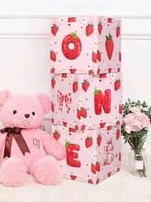 3 cái/bộ 27cm Hộp bóng bay sinh nhật đầu tiên hình quả dâu tây màu hồng, Trang trí nền sinh nhật đầu tiên, Thiết kế nơ hồng hình quả dâu tây dễ thương 'ONE', Hộp quà tặng bất ngờ cho sinh nhật, Hộp bóng bay trang trí sự kiện đám cưới, Đồ trang trí tiệc mừng em bé, Đồ dùng cho tiệc sinh nhật, Quà tặng sinh nhật, Trang trí nhà cửa, Trang trí phòng, Trang trí mùa hè, Đồ trang trí hình quả dâu tây ngọt ngào, Quà tặng tiệc, Hộp giấy - Hồng - Xem 6