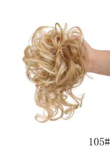 Accesoriu pentru păr pentru coc clasic cu barbă lungă, extensii de păr coc pufos extra lung, accesoriu pentru păr ondulat și ondulat cu bandă de păr elastică, potrivit pentru toate femeile, ușor de purtat, stil moale și casual