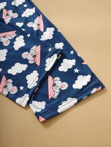 3pcs Set Cartoon Animal Print Cute Pajamas For Women - White - View 9