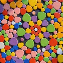100g/200g Livraison aléatoire de morceaux de mosaïque de formes ovales + pointillées, matériaux de création de mosaïque de couleurs arc-en-ciel, convenant pour l'artisanat, les escaliers extérieurs, les dessus de table, les lavabos de salle de bain, la décoration murale de cheminée