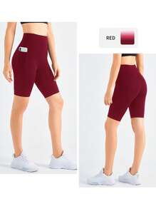 5 Pack Women's Biker Shorts With Pockets, 11" High Waist Black Workout Sports Spandex Shorts For Gym Yoga Running Summer Clothes