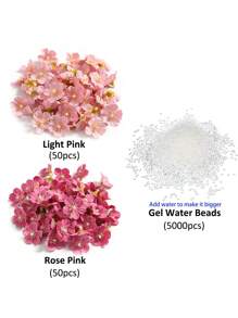 50/100pcs Artificial Cherry Blossoms Vase Filler Decor, Artificial Flower For Floating Candle Centerpieces, Floating Pink Sakura Flowers, Faux Flower Vase Fillers For Wedding Table Centerpiece Party Home Bar Restaurant Decoration