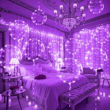 10/1 Luminous LED Transparent Wave Balloon Set (Inflated Size Approximately 35cm-40cm), With 3.0-Meter (Approximately 9.84ft) LED Light String (Excluding Internal Power) Suitable For Birthday Decoration, 2025 Graduation Decoration, Wedding Decoration, Mother's Day, Room Decoration, Shooting Props (Multi-Color Optional)