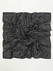 1 件女士佩斯利印花大号 100x100cm 围巾，简约纯色，百搭时尚配饰，适合日常使用