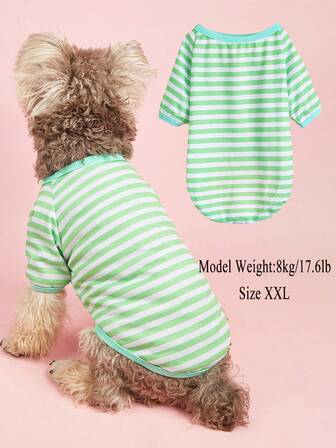 Casual Stylish Bulldog Pattern T-Shirt, Suitable For Small-Medium Dogs, Like Pomeranian, Poodle, Spring/Summer