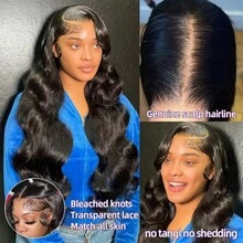 40 Inch Body Wave Lace Front Wigs Human Hair 200% Density Frontal Wigs Human Hair Wigs For Women 13x4 HD Lace Front Wigs Human Hair Pre Plucked With Baby Hair - Natural Black - 查看 3