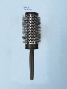 1pc Salon Nano Technology Negative Ion Silver Aluminum Tube Black Nylon Bristle Black Handle Hair Brush