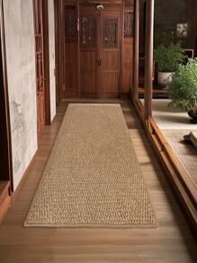 1pc High-End Faux Sisal Pineapple Print Brown Carpet, Simple Design For Indoor/Outdoor Entryway, Hall, Kitchen And Other Areas