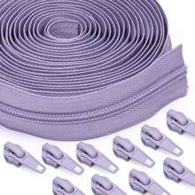 1 Conjunto = 4,50 m Zíperes + 10 Puxadores de Zíper, Zíperes de Nylon 5#, 20 Opções de Cor, Puxadores de Zíper Combinando, Adequado para Vestuário, Bolsas, Têxteis Domésticos, Almofadas, Edredons