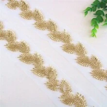 Perles Brodées En Dentelle Soluble Dans L'eau, 1 Mètre, Ruban De Dentelle, Perles De Verre, Accessoires Pour Vêtements, Bricolage