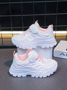 Kids' Athletic Shoes Autumn/Winter Girls' Breathable Mesh Casual Chunky Sneakers, Mid-Size School Running Shoes