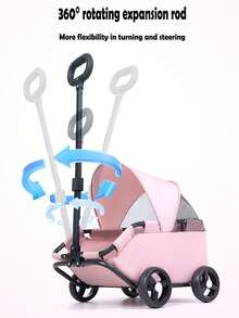 1pc Mini Pet Stroller, Lightweight Foldable Cat Dog Outdoor Walking Trolley Dog Stroller Cat Stroller Pet Stroller Dog Strollers For Dogs - Pink - View 7