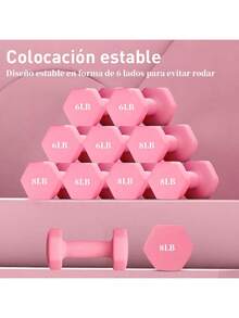 2pzs Mancuernas Hexagonales Pesas 1/2/3/4/5/6/7/8LB para Gym y Ejercicio,Mancuernas Engomadas