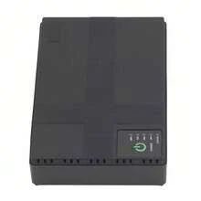 Mini UPS de copia de seguridad de la batería de suministro de energía USB 5V 9V 12V 2A POE 15V 24V 1A de salida, compacto UPS de copia de seguridad de la batería de la batería para los teléfonos del router de vídeo de la cámara - Multi protección inteligente, opciones de entrada dual - Negro - Ver 7