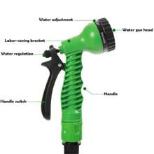 1 Stück 100"/50"/25" ausdehnbarer Zaubergartenschlauch mit Hochdrucksprühpistole - Multifunktions-Bewässerung und Autowaschhilfe, strapazierfähiges PE-Material, einstellbare Düse, leichtes und flexibles Design für Höfe, Rasenflächen und Autowäsche