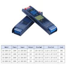 Transformador de fuente de alimentación de AC100V-265V a DC12V/24V 100W/300W, adecuado para luces LED de 12V/24V, CCTV, cámaras, radios, altavoces, amplificadores y otros dispositivos