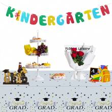 3 Pieces ,Party Graduation Tablecloths Graduation Table Cover Of 2025 Class Decorations Supplies Black White Gold Disposable Tablecloth