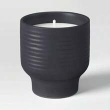 Ceramic Citronella Cotton Wick Jar Candle Black 9oz - Threshold™ - 1 - View 2