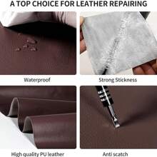 1pc Leather Repair Patch, Self-Adhesive Sofa Upholstery Seat Cushion Repair Patch For Furniture, Motorcycle, Car Seat Restoration