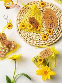45pcs Sunflower Keychains Party Favors Set, Sunflower Party Favors,Including Sunflower Key Chains Organza Bags, Thank You Kaf Tag, Thank You Kraft Labels,For Birthday, Summer Party, Wedding Party Supplies, Birthday Wedding Shower Return Gifts,Mother's Day Gifts,Birthday Gifts,Graduation Gifts,BabyShower Return Present,Hawaii,Pool Beach Party
