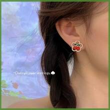 1 Pair Petite Cherry Pearl Earrings, Simple & Practical Multipurpose - Multicolor - View 3