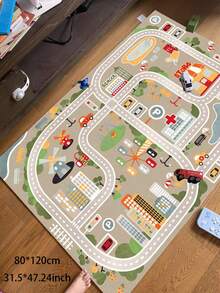 سجادة مدينة بنقش طريق السيارات واحدة، سجادة طريق مدينة مصغر، سجادة لمنطقة اللعب، لوحة ألعاب، سجادة منطقة الزحف، حصيرة ألعاب غير قابلة للانزلاق، من مواد صديقة للفرو، سجادة غرفة المعيشة، سجادة غرفة النوم، سجادة المدخل، سجادة المطبخ، سجادة الحمام، سجادة غرفة الألعاب الإلكترونية، سجادة غرفة الدراسة، ديكور الغرفة، سلع منزلية، مقاومة للأوساخ، متينة وغير قابلة للغبار، سهلة التنظيف والغسل