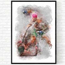 1 件/3 件墙面艺术海报可选框架流行混合武术 MMA 海报拳击手水彩墙面艺术印刷帆布画臭名昭著的图片用于家居装饰,带框架的墙面艺术 - 彩色 - 查看 18