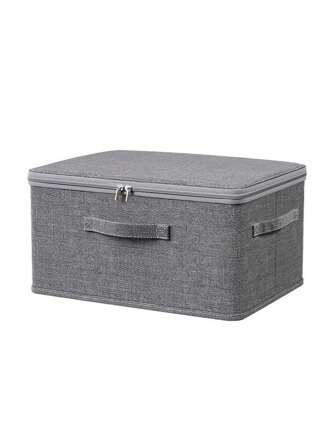1pc Cationic Covered Clothing Storage Box, Home Fabric Oversized Wardrobe, Layered Sorting Box For Clothes And Blankets, Storage Basket