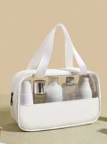 3-1pc Hanging Toiletry Kit Transparent PVC Toiletry Bag For Makeup Tools Waterproof Portable Zipper Make Up Organizer Minimalist For Women For Bathroom Wash Bag Gift For Mom Beach Bag Beach Essentials Beach Towel Organizer Beach Accessories Beach Stuff Holiday Bag Holiday Essentials For Summer For Vacation