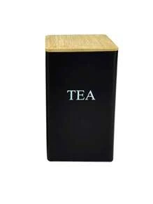 Conjunto de 3 peças de latas quadradas de chá com tampa de bambu/ferro para armazenar chá, grãos de café, doces, petiscos, latas de armazenamento, latas de armazenamento multifuncionais, estilo simples, adequado para Natal/Ano Novo/Ação de Graças/uso diário, pode ser dado como presente para familiares e amigos, o melhor presente para amantes da cozinha de volta às aulas