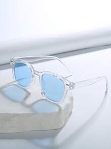 1 paire de lunettes mode carrées unisexes, monture transparente, lunettes de mode casual, convient pour les voyages à l'extérieur, la photographie de rue, les cadeaux, toutes les saisons pour les vacances à la plage, l'extérieur, les voyages