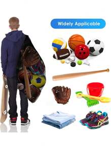 1 pieza Bolsa deportiva con cordón de gran capacidad - Bolsa de equipos para fútbol, baloncesto, tenis, voleibol - Duradera, resistente al agua, para entrenamiento interior y exterior