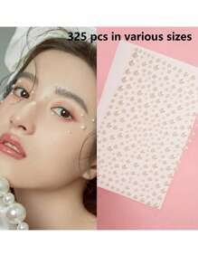 1 Sheet 3d Simulation Faux Pearl,Gemstone Shaped Rhinestone Sticker For Diy Makeup,Party Decoration