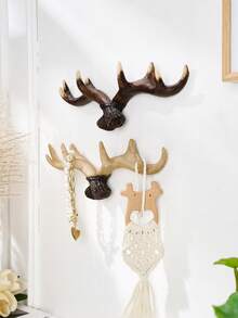 1 szt., 10,5*3,3-calowy wieszak ścienny w kształcie poroża jelenia z żywicy, wieszak ścienny w stylu vintage, dostępny w wielu kolorach, dekoracja poroża jelenia, prezent na ukończenie szkoły, odpowiedni do domowego biura, sypialni, pomieszczenia do przechowywania