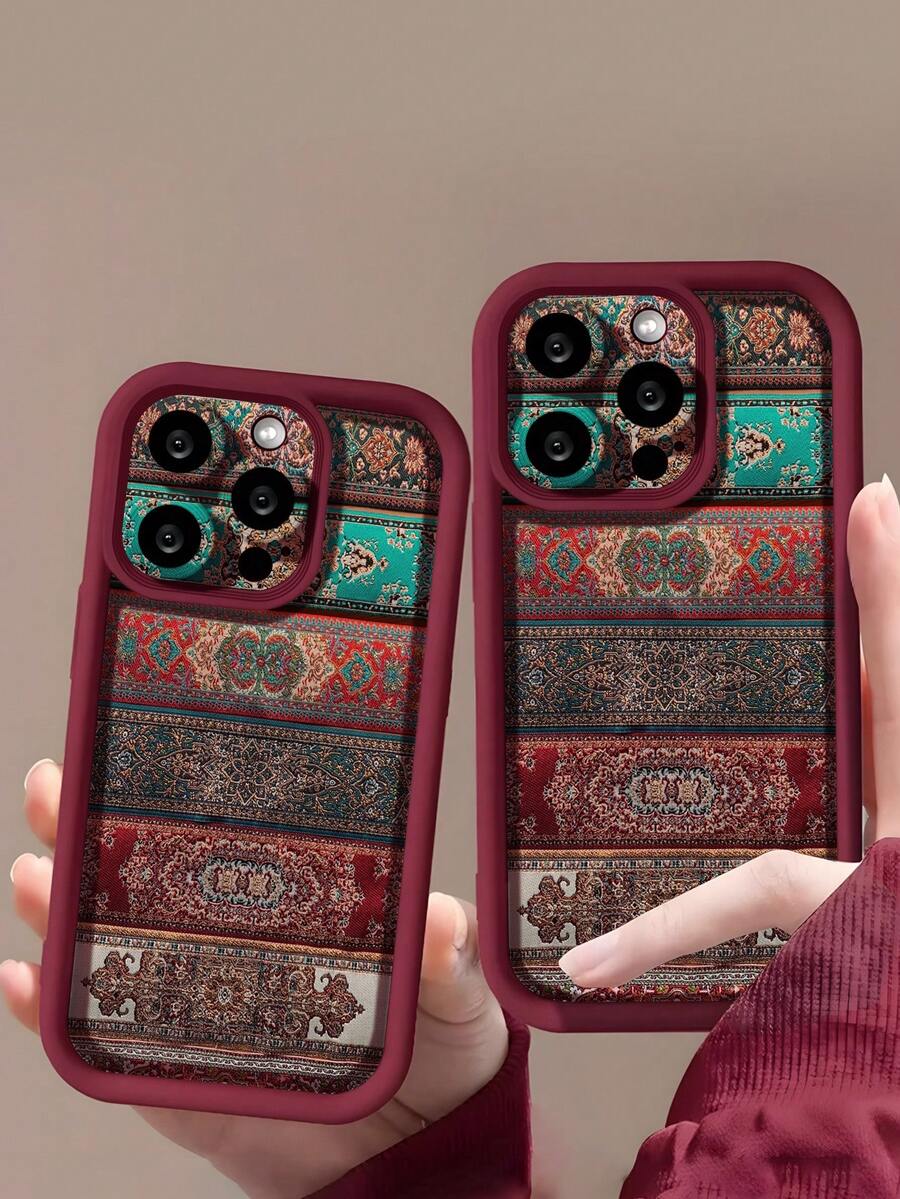 1pc Floral Pattern Soft TPU Shockproof Anti-Slip Phone Case, Compatible With Samsung/Compatible With IPhone 16/16PLUS/16PRO/16PROMAX,International Version, Not The Domestic Version - Multicolor - View 1