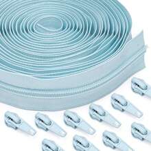 1 Conjunto = 4,50 m Zíperes + 10 Puxadores de Zíper, Zíperes de Nylon 5#, 20 Opções de Cor, Puxadores de Zíper Combinando, Adequado para Vestuário, Bolsas, Têxteis Domésticos, Almofadas, Edredons