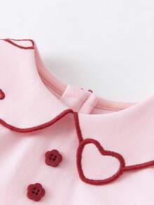 mini bala 女童连衣裙 宝宝 亲肤 甜美 可爱 学院风 新品 - 白紅色 - 查看 6