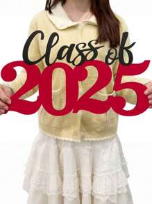 Klasse von 2025 Holz-Logo Abschluss Dekorationen, rotes 2025 Abschluss Fotobox Requisiten, Abschluss 2025 Holz-Logo Abschluss Party Dekoration - Heim Dekoration - Party Dekoration - Raum Dekoration