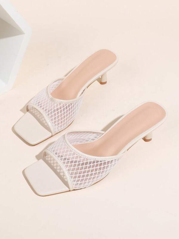 Women's Rhombus Net Pattern Stiletto Heel Sandals, 2024 New Style